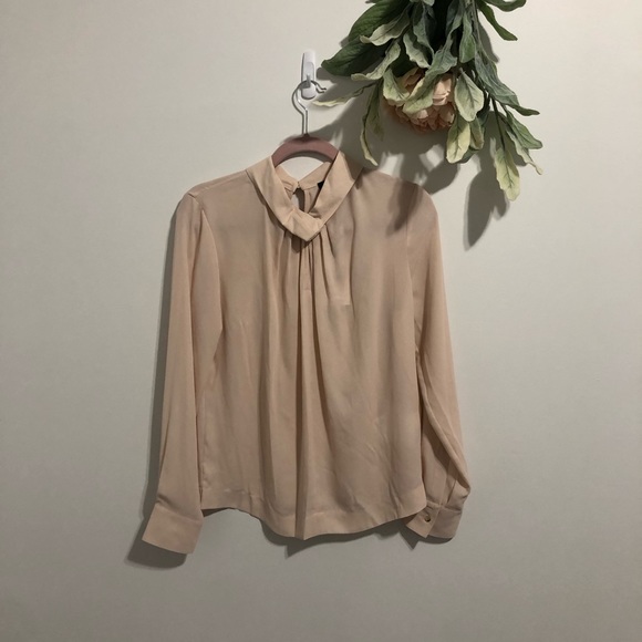 New DKNY Sheer Pink Collar Blouse - Picture 4 of 11